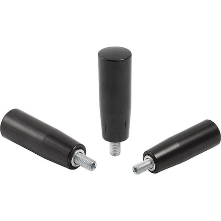 Taper Grip Revol Size:1 D=M06X11, D1=18, Thermoset High Polish Blk, Comp:Steel Comp:Blue-Passivated